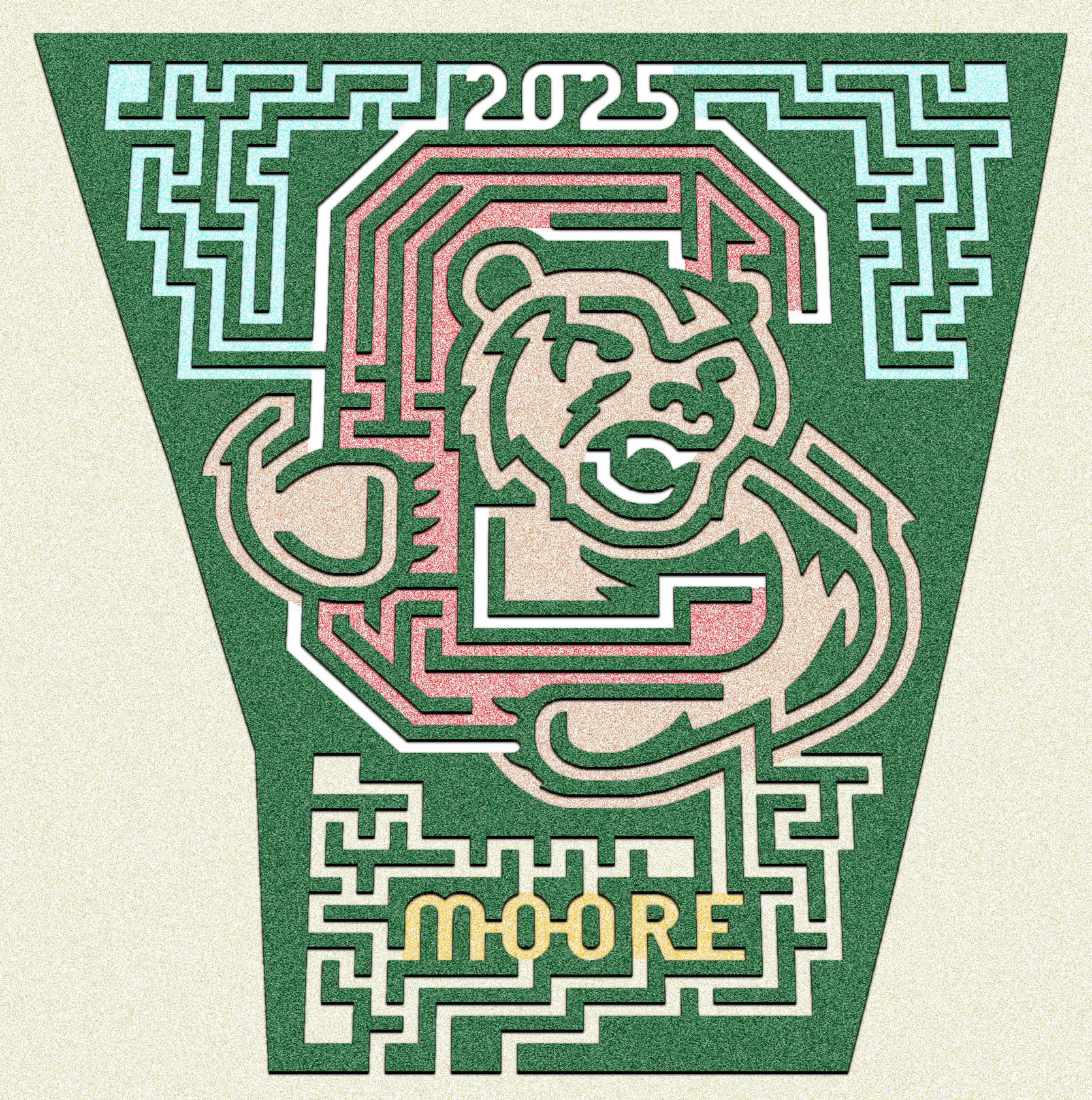 Moore 2025 Corn Maze Design: Cornell University 160th